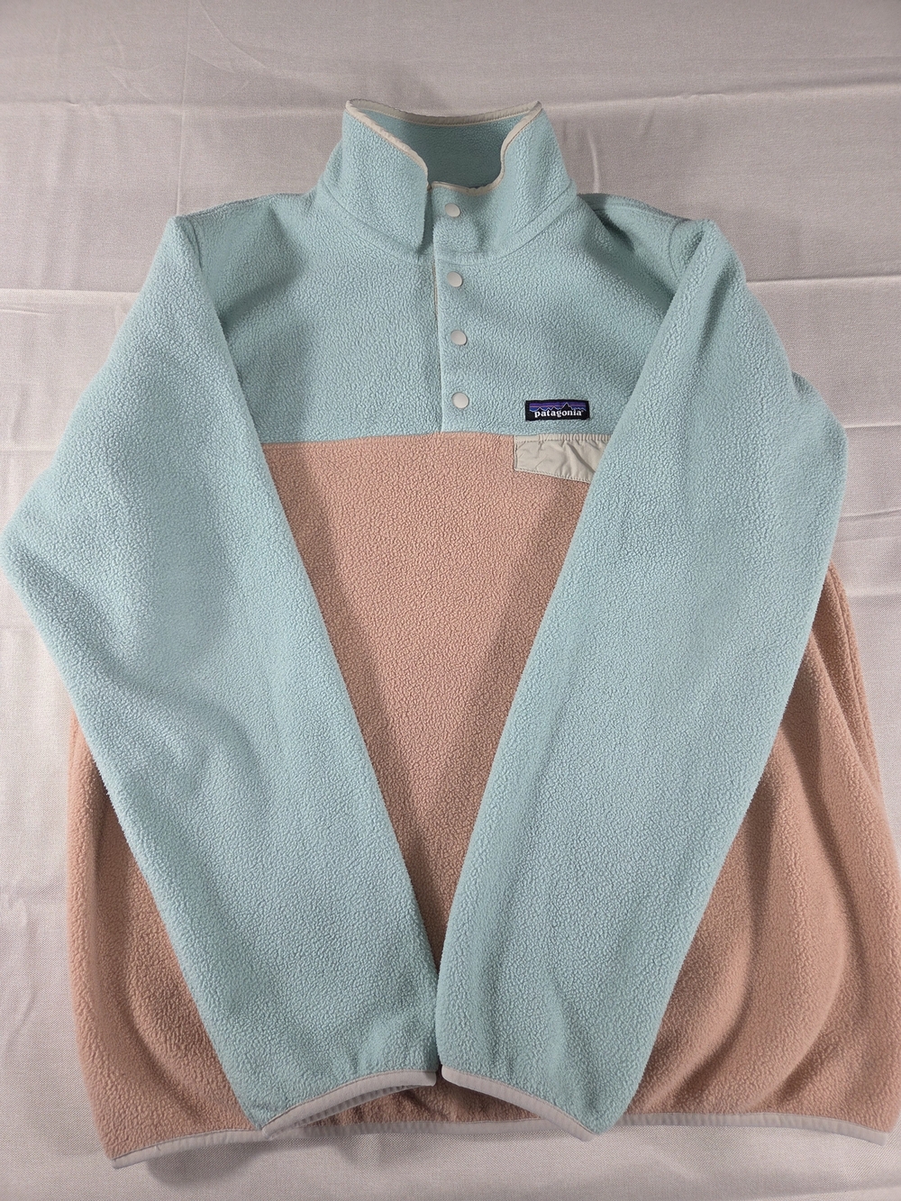 Patagonia Synchilla Snap-T Fleece Pullover Large Blue Pink Colorblock - Picture 6 of 9